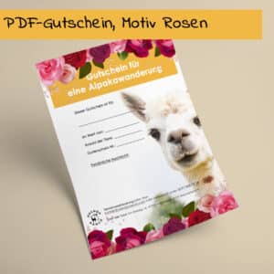 PDF Gutschen zum Ausdrucken Alpakawanderung zum Muttertag
