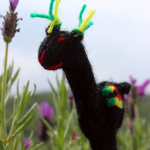 Fingerpuppe Lama schwarz